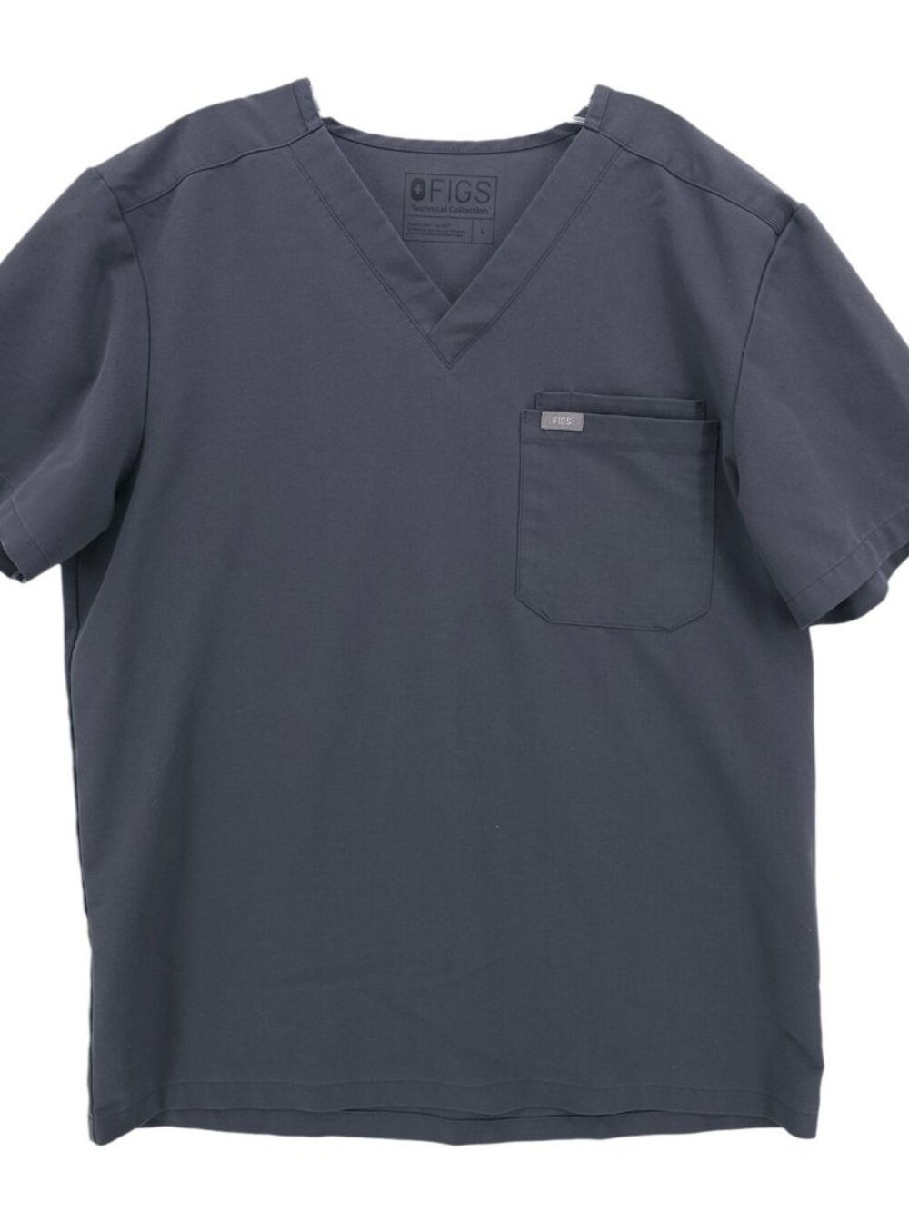 FIGS Men's Leon Scrub Top Dark Gray V-Neck Size LARGE